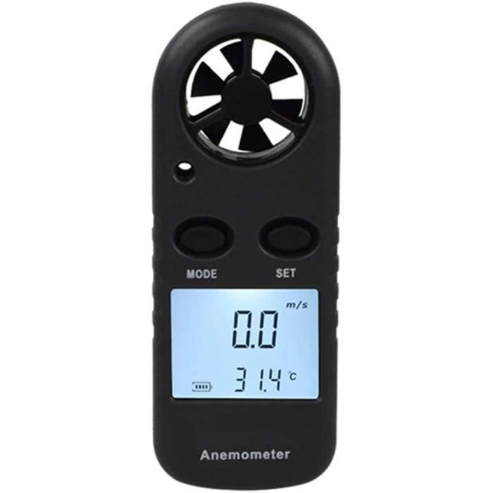 Anémomètre Numérique Jaune - Mesure Vent Et Température - Portable