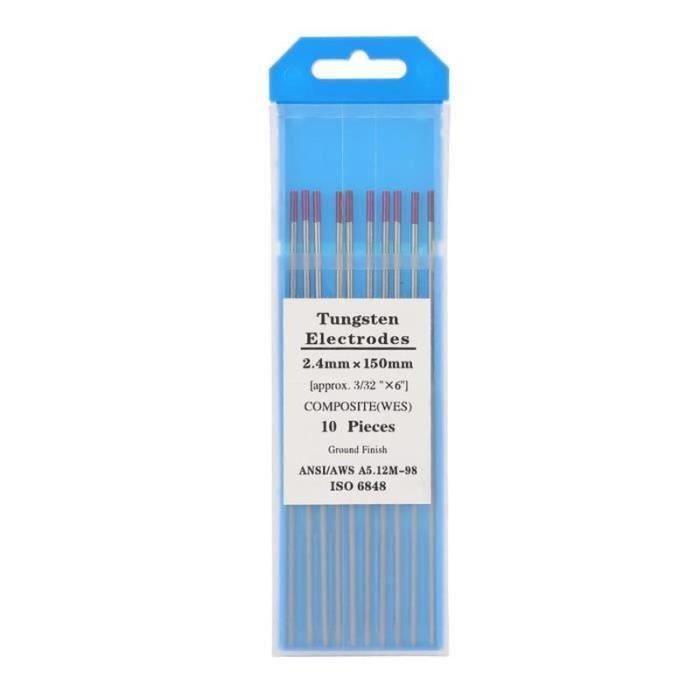 Kit 10 Électrodes Tungstène TIG WL15 Lanthané - 1.0mm à 3.2mm X 150mm