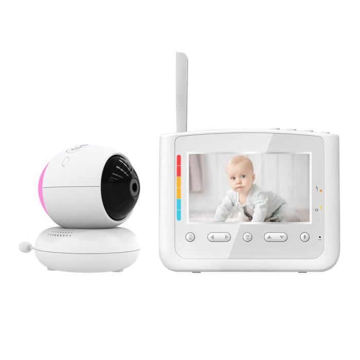 Babyphone vidéo numérique sans fil caméra écran couleur de 4.3 pouces veilleuse à activation sonore Audio bidirectionnel