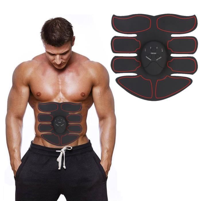 XIXI Machine Abdo Équipement de Fitness Intelligent Training Patch (1 Abdomen + 1 Main) (Noir + Rouge)