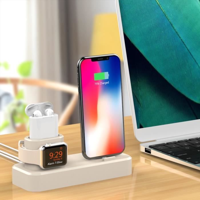 Station de chargement Dock pour iPhone pour Apple Watch pour Airpods 3in1 -FQQ81225102WH