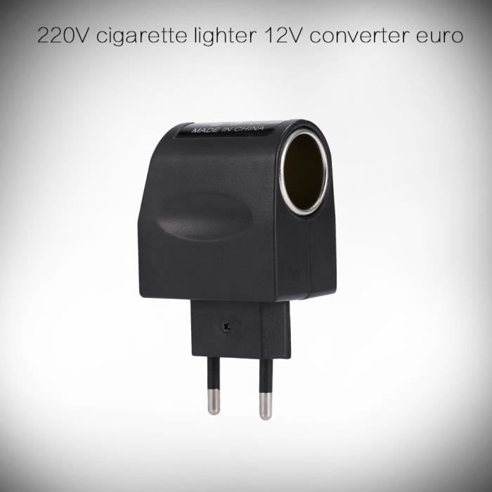 Aallume-cigare 220V AC à 12V DC chargeur de voiture convertisseur adaptateur EU Plug