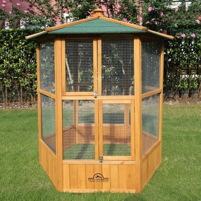 Pets Imperial® Volière Volières fantastiques de Forme Hexagonale en Bois