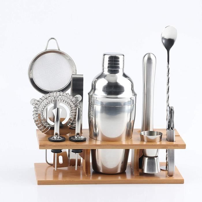 COFFRET CADEAU VIN Ensemble de shaker à cocktail, ensemble de mélange de cocktail 11 pièces Kit de barman e839