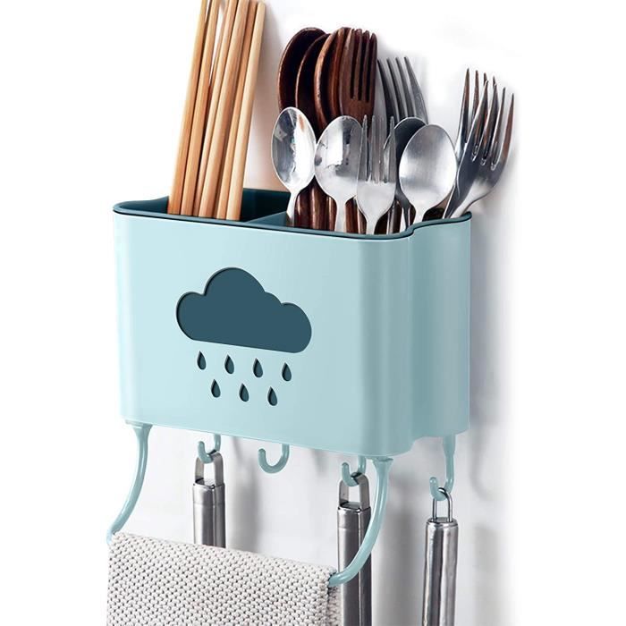 IWTTWY Cuisine Rangement et Organisation Boîte Mural Support de Cuisine Ustensiles et Accessoires (Bleu)