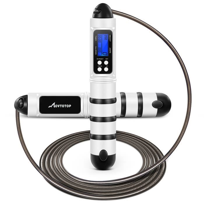 MOVTOTOP corde à sauter de comptage numérique corde à sauter réglable corde à sauter sans enchevêtrement