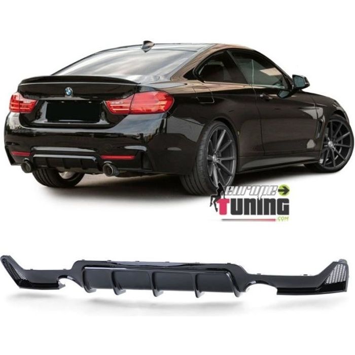 Diffuseur sport noir brillant sorties droite et gauche BMW série 4 coupé F32 F36 pack M (05395)