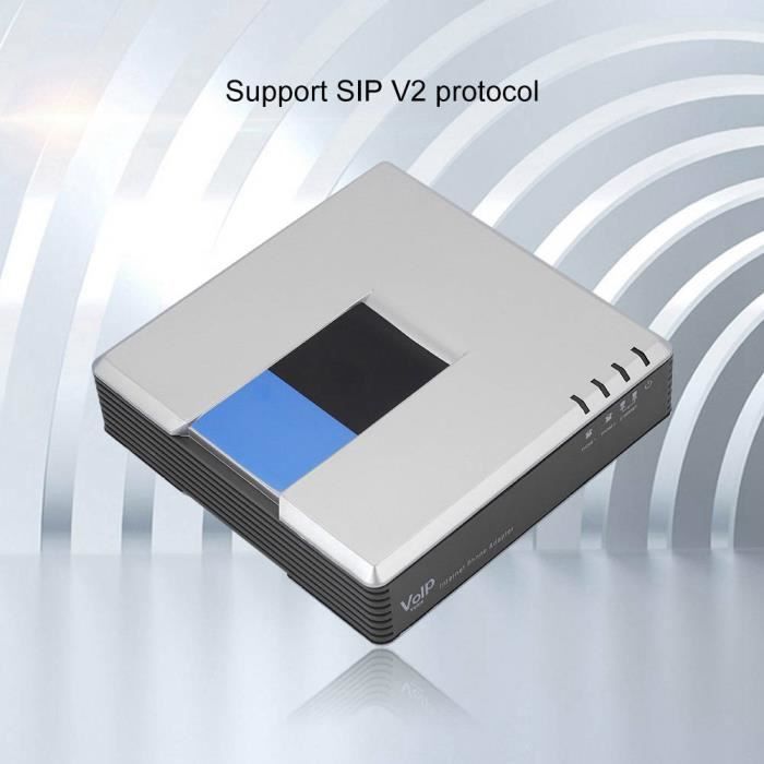 Surciel© PAP2T-NA passerelle Passerelle VoIP téléphone Internet 2 ports adaptateur SIP RJ45 câble pour Linksys PAP2T