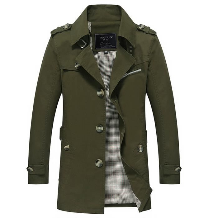 Veste homme Veste à boutonnage simple Veste sans capuche Coupe-vent homme Veste de couleur unie Veste en coton Veste moyenne et
