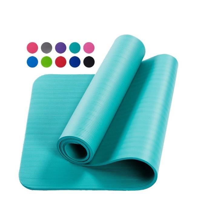 Tapis d'exercice Fitness Tapis de Yoga 183 x 60 x 1,5 cm en Mousse NBR bleu