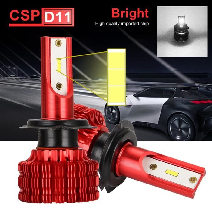 PRUMYA H7 LED Ampoule de phares CSP Puces Mini Design Kit de Conversion de Phare étanche 3000LM Super Brillant 20W 6500K Blanc -2PCS