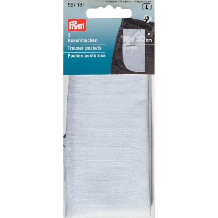 PRYM Poches Pantalon à Coudre Complètes Blanc