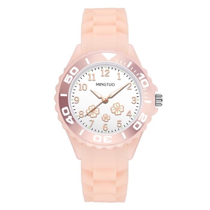 SHARPHY Montre enfant fille trèfle à quatre feuilles le nouveau lumineux étanche bracelet en silicone montre étudiante adolescent
