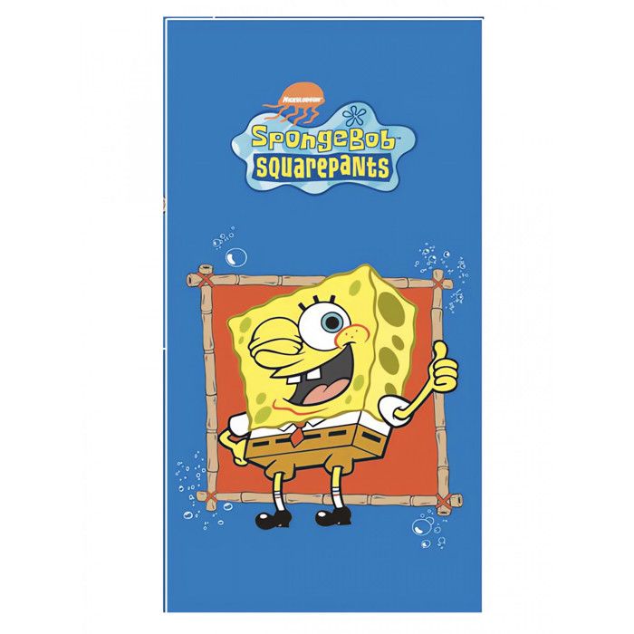 DRAP DE PLAGE VELOURS 152x76cm BOB L'EPONGE