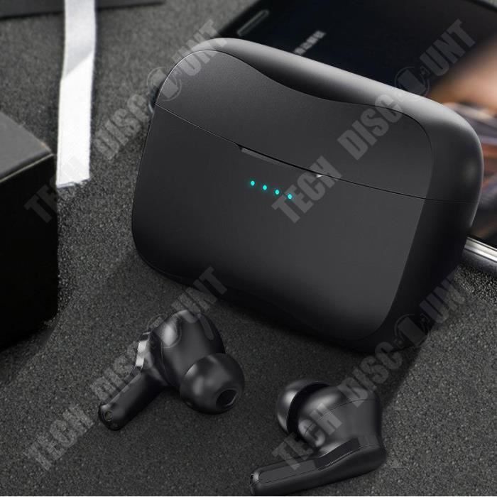 TD® écouteur bluetooth sport Casque sans fil 65T TWS5.0 intra-auriculaire pour casque Bluetooth Jabra 75T noir