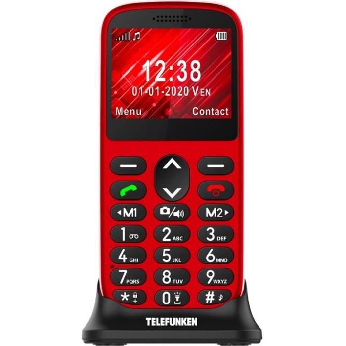 Téléphone Portable sénior Telefunken S420 rouge