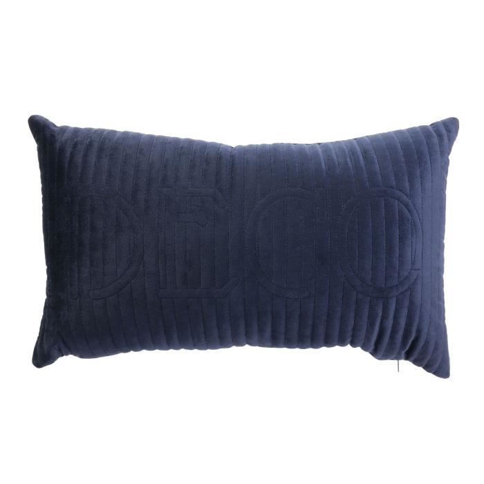 Coussin rectangulaire design Home - L. 50 x l. 30 cm - Bleu roi