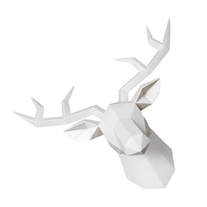 Cerf tête décor résine mur cintre créatif cerf corne pendentif ornement mural nordique géométrique OBJET DE DECORATION MURALE