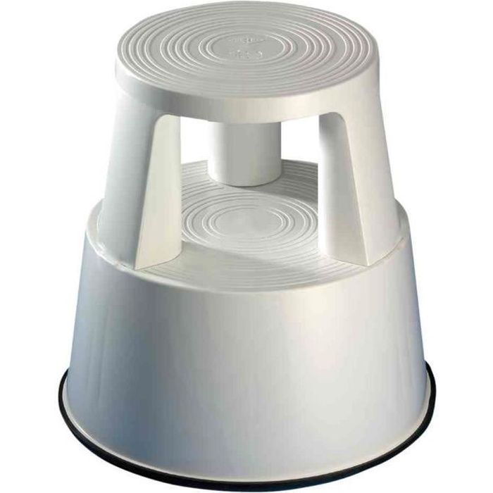 tabouret marche-pied, en plastique, blanc, 3 roule
