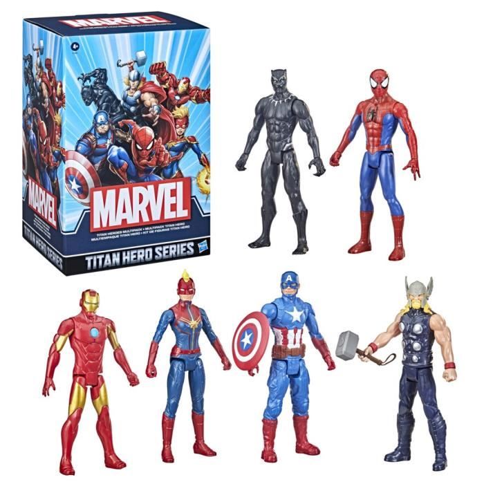Pack 6 figurines Avengers de 30 cm Marvel Titan Hero Series Multipack Titan Hero des 4 ans Cdiscount Jeux Jouets