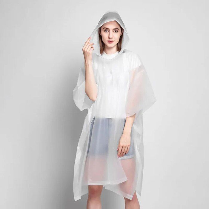 Poncho De Pluie Unisexe Transparent - Imperméable EVA, Réutilisable, Pour Randonnée Et Vélo