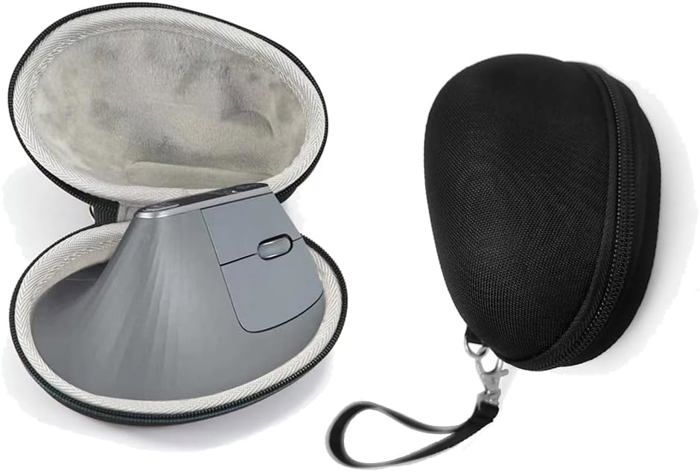 Étui De Rangement Rigide Pour Souris Logitech MX Vertical - Coque EVA Anti-choc, étanche - Taille 125x80x80 Mm, Noir Et Gris - 2
