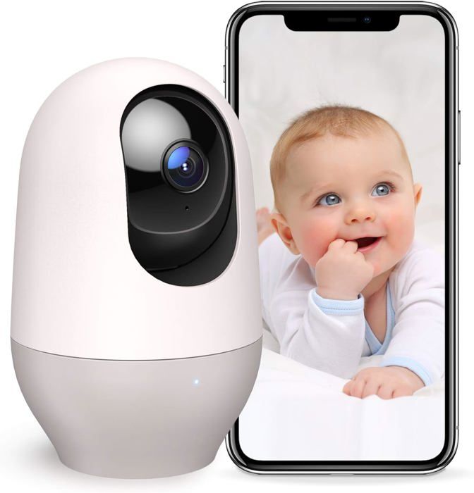 Moniteur Bébé Intelligent Ellie - Caméra 2.5K HD, Détection Respiration Et Pleurs, Sans WiFi Ou WiFi