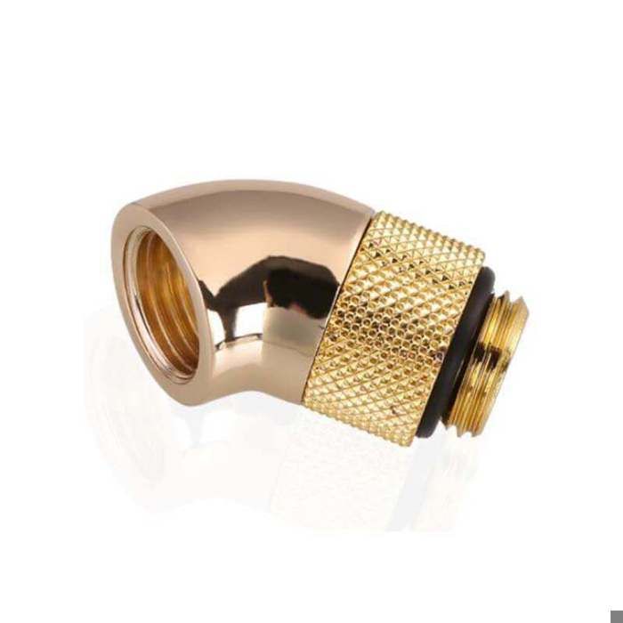Raccord watercooling - Constructeur - Coudé rotatif - Jaune - Type : Raccord