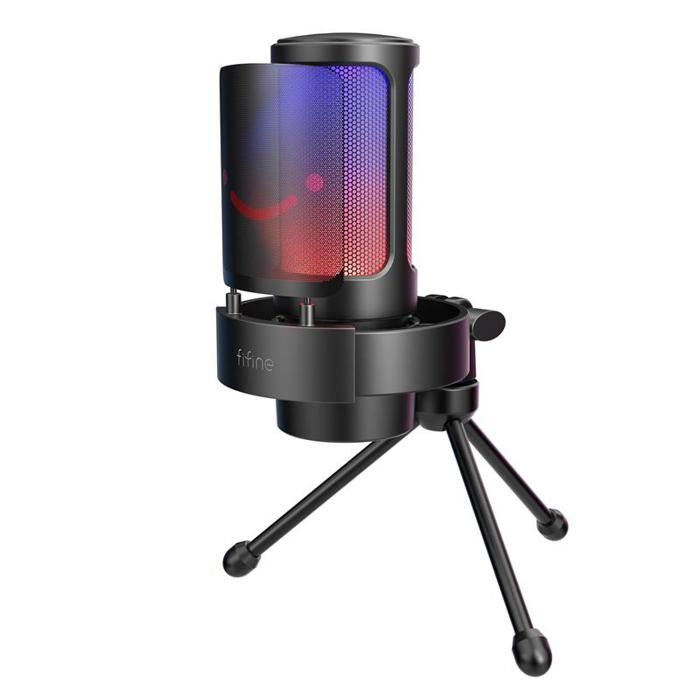 Microphone USB FIFINE A8V Éclairage RVB Contrôle du son Filtre anti pop
