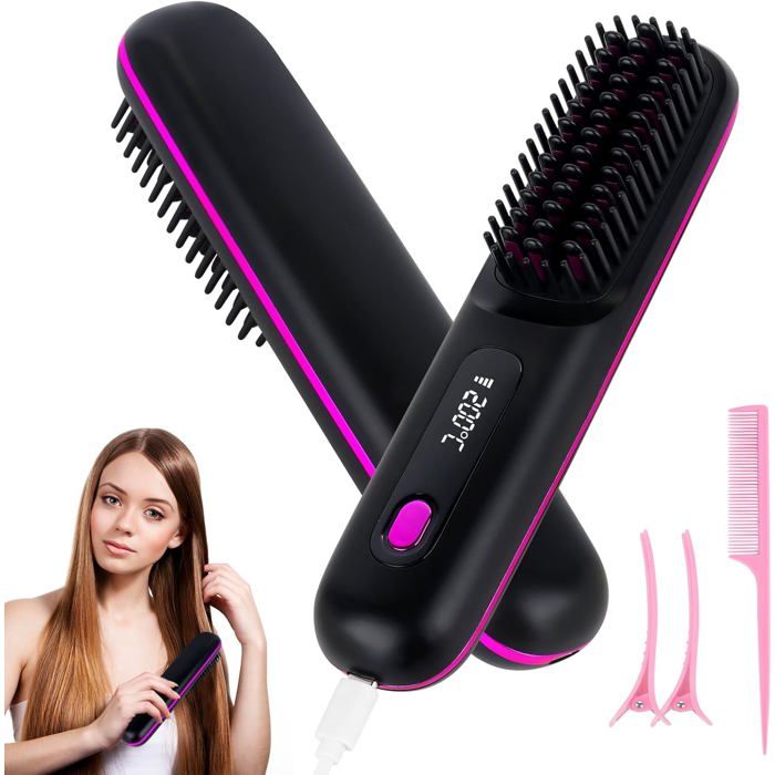 Brosse Lissante Sans Fil,Portable Fers à Lisser,Mini Lisseur Sans Fil — free download