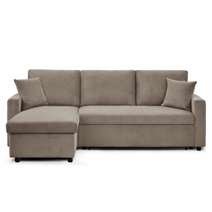 Canapé dangle convertible Rico velours côtelé Taupe Canapé dangle convertible Rico velours côtelé Taupe