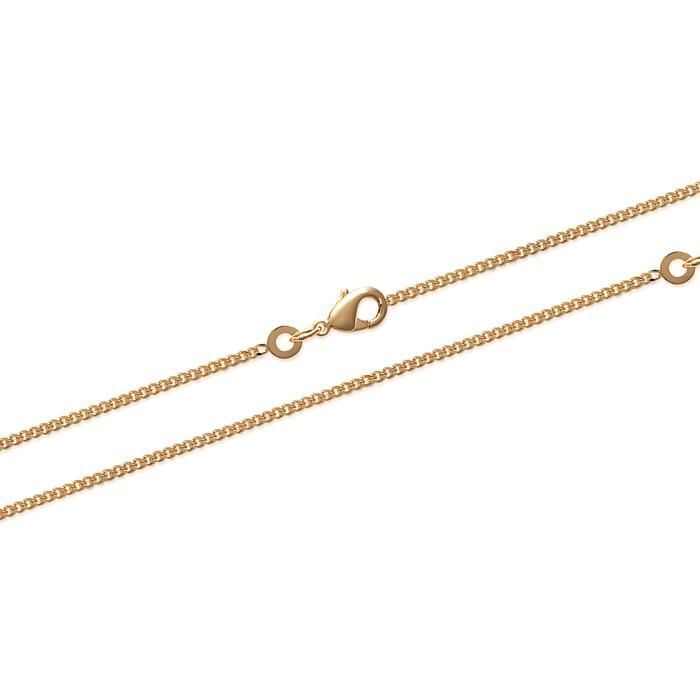 Chaîne de Cou - Femme - Maille Gourmette - Plaqué Or Jaune 750/1000 - 45 cm - 1 1 mm