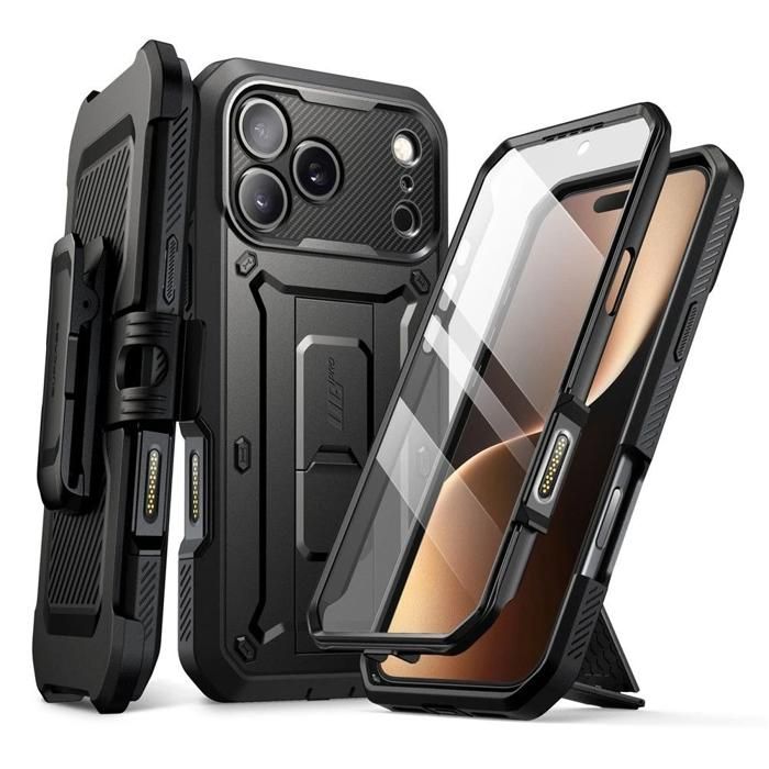 SUPCASE COQUE INTÉGRALE POUR IPHONE 17 PRO MAX SÉRIE UNICORN BEETLE PRO AVEC BÉQUILLE NOIR