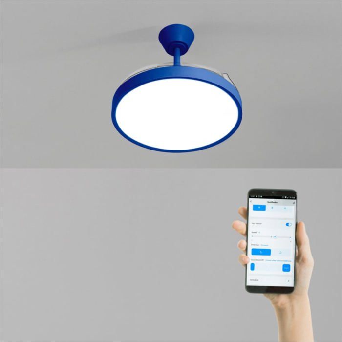 Ventilateur de plafond - Create - WIND CLEAR STUDIO - Silencieux - Pales rétractables - LED