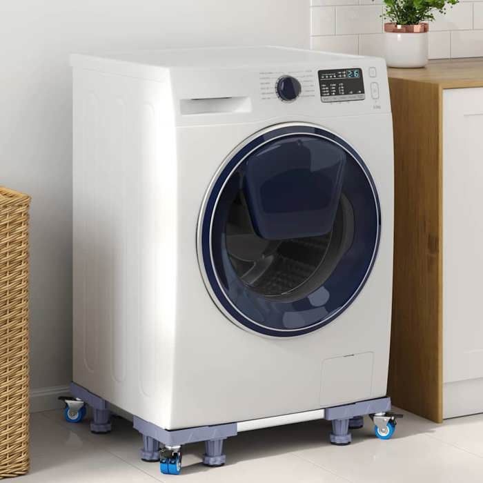 Socle pour machine à laver - vidaXL - Métal - Gris - 66x66x12 cm