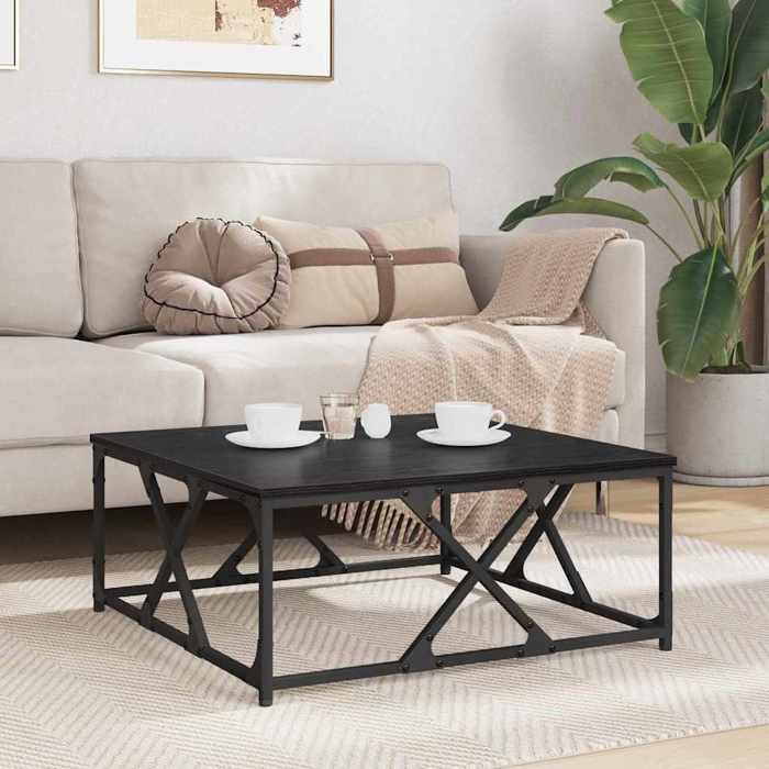 Table basse en bois dingénierie - vidaXL - Chêne noir - 70x70x30 cm - Poids maximal 75 kg - Assemblage requis