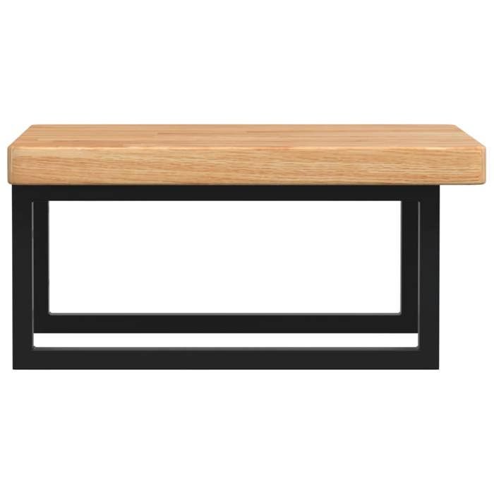 Moderne Étagère de vasque murale Solomoon Accessoire de meuble acier et bois de chêne massif 50x50x4 cm MM110