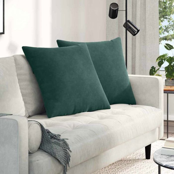 Coussins de canapé - VIDAXL - Lot de 2 60 x 60 cm - Velours côtelé - Déhoussable - Rembourrage polyester