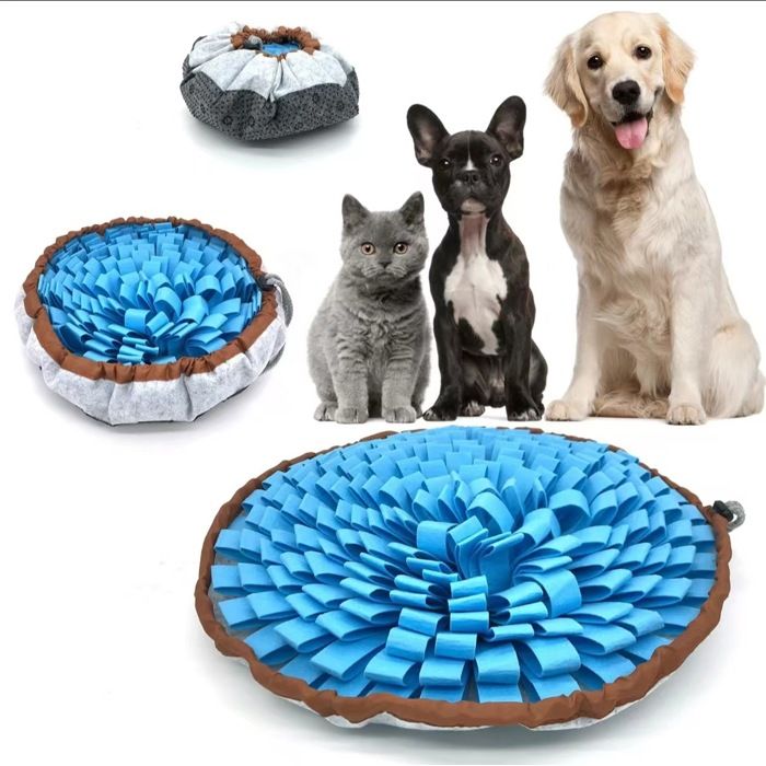 Tapis de reniflement pour chien - Phoesky - Réglable - Alimentation lente - Interactif - Puzzle - Bleu - 48x48x10 cm