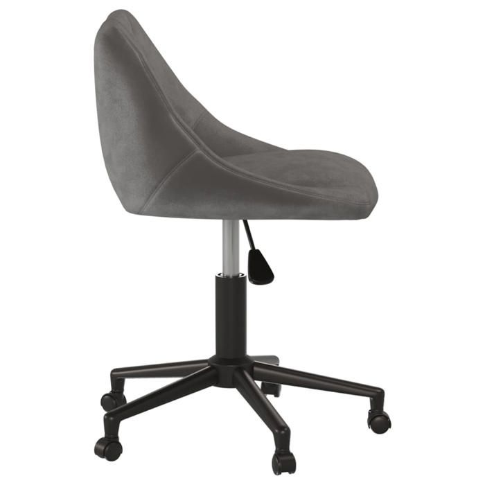 Fauteuil Ergonomique - Gris - Chaise bureau pivotante - 1 PLACE - Gris foncé Velours 46x44x(67.5-79) cm F169