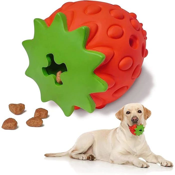 Jouet à mâcher pour chien - Jouet interactif indestructible - Robuste - Forme de fraise - Caoutchouc naturel - Soin JOUET Jouet à mâcher pour chien - Jouet interactif indestructible - Robuste - Forme de fraise - Caoutchouc naturel - Soin JOUET