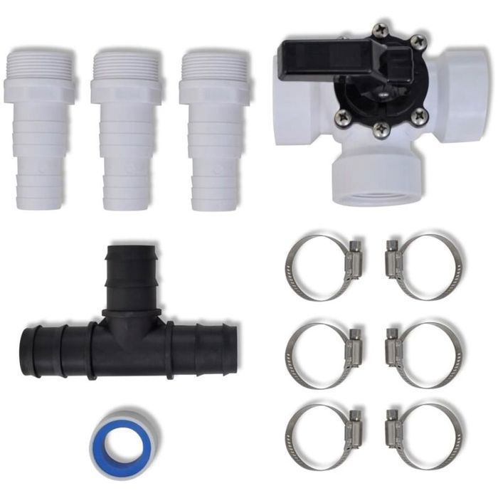 Kit dérivation chauffage solaire piscine – Vanne 3 voies + raccords 32/38 mm