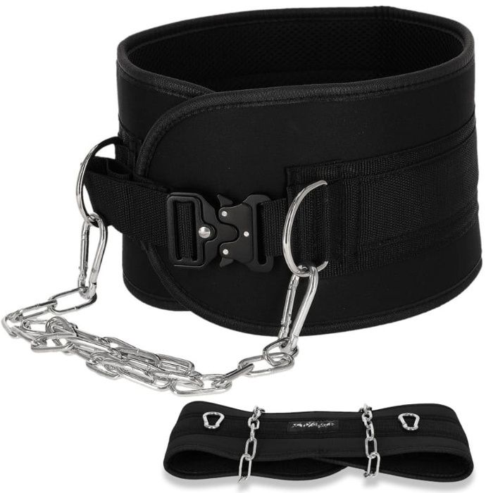 Ceinture de musculation avec chaîne P02 premium noire