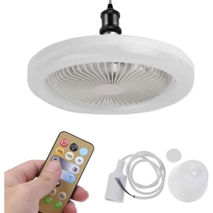 Ventilateur de plafond LED silencieux - Moteur sans balais DC 3 modes déclairage et ventilation - Chambre et salon