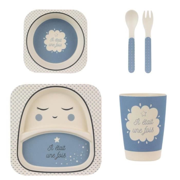 Accessoires Pour Enfant Coffret De Repas Pour Bebe 5 Pieces Bleu Cdiscount Beaux Arts Et Loisirs Creatifs