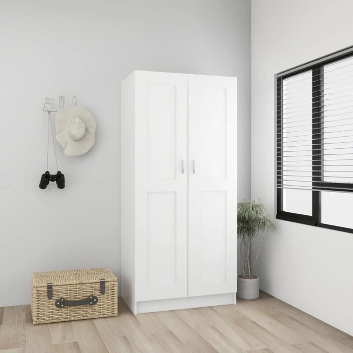 Garde-Robe Armoire de Rangement Armoire à Vêtements Organisateur Chambre à Coucher Maison Intérieur Blanc 82 5x51 5x180 cm Garde-Robe Armoire de Rangement Armoire à Vêtements Organisateur Chambre à Coucher Maison Intérieur Blanc 82 5x51 5x180 cm