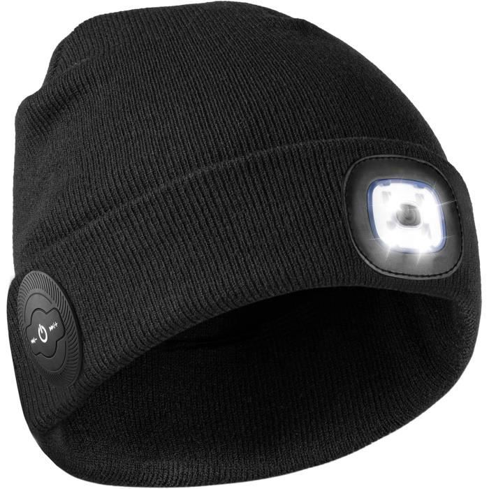 Bonnet Bluetooth, bonnet LED amélioré unisexe avec casque sans fil