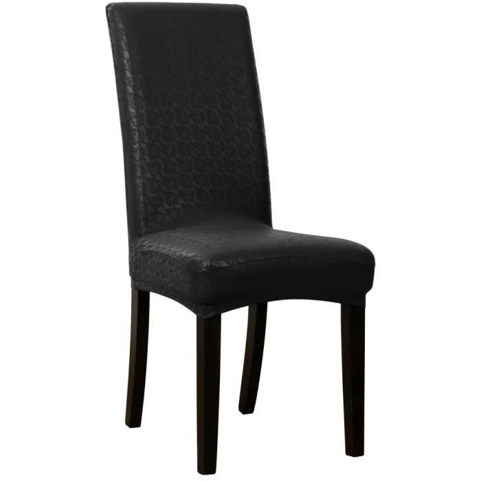 Sourcing map Shorty Cuir Artificiel Chaise Salon Simili Tissu Housse PU Noir Dentelle 1PC 777 Cdiscount Maison