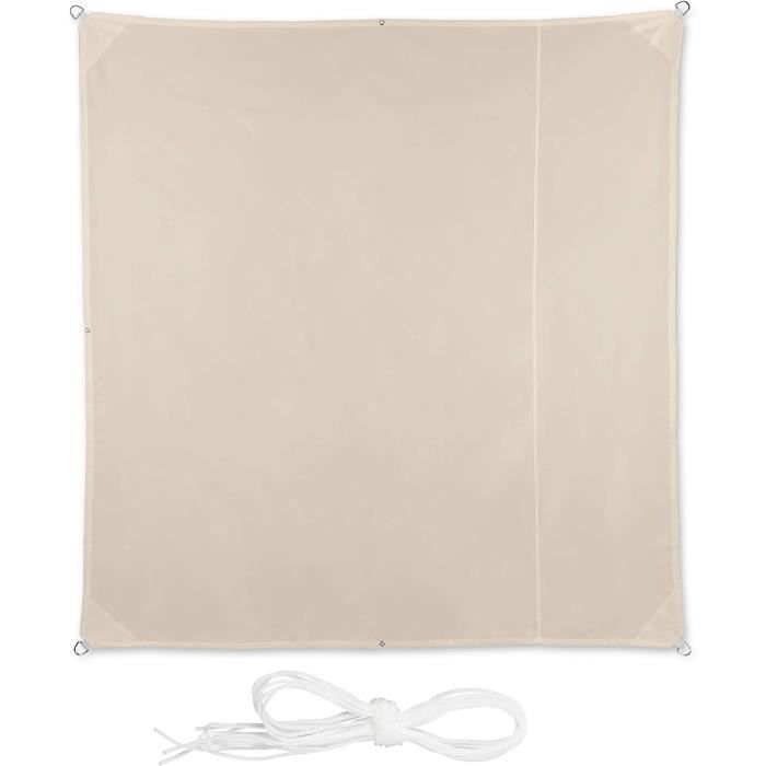 Voile D'ombrage 3.4x3.4m - Protection UV 98% - Étanche - Pour Jardin, Terrasse, Piscine (Taupe)