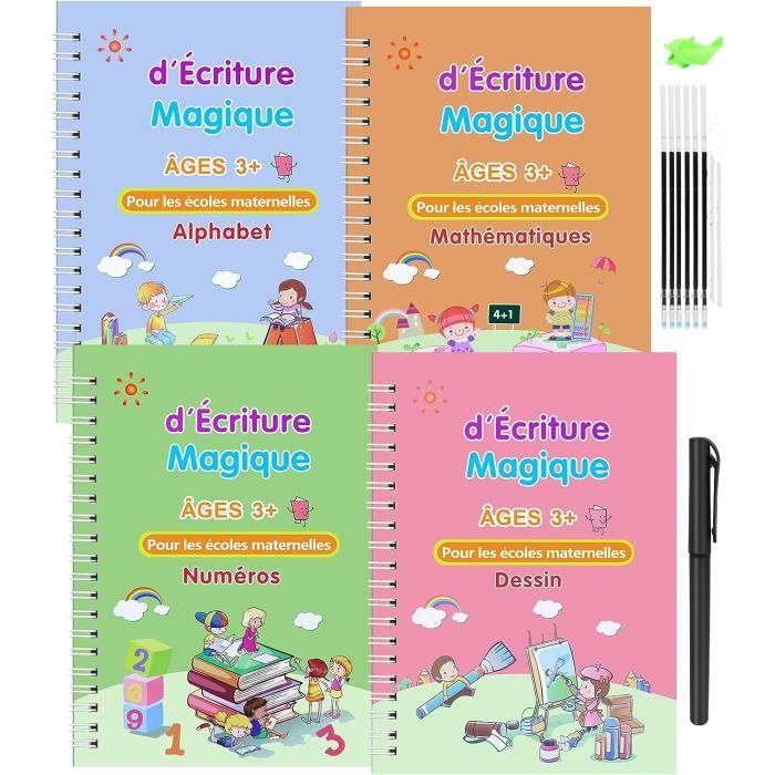 Cahier d'écriture Magique Réutilisable - Améliorez les compétences en  écriture de votre enfant de manière ludique
